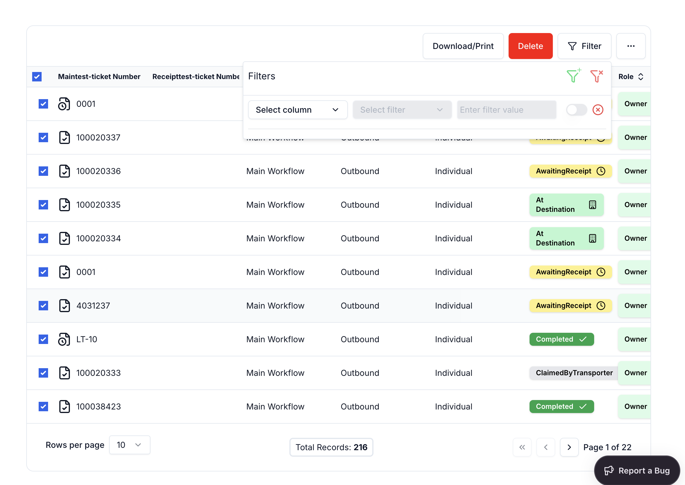 Analytics dashboard with KPIs and charts
